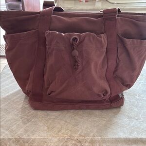 Athleta canvas tote bag. Color. Terracotta.
